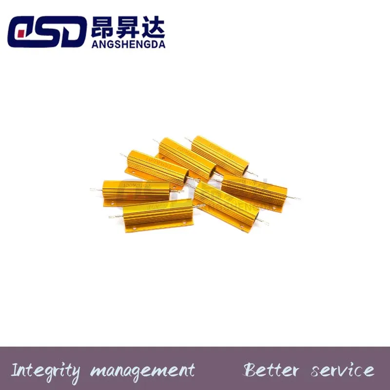 1PC 100W RX24 Aluminum Power Metal Shell Case Wirewound Resistor 0.01 ~ 30K 0.1 0.5 1 2 3 5 6 8 10 100 150 200 300 500 1K ohm