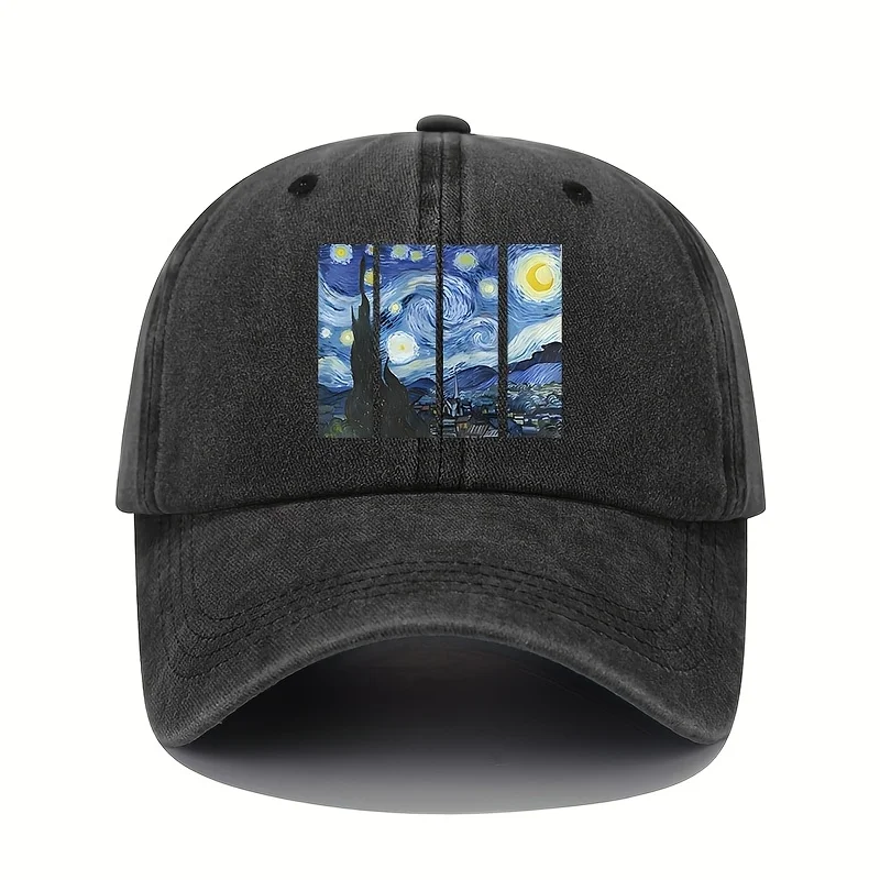 طباعة قبعة بيسبول قطنية مغسولة للرجال النساء خمر عارضة بلغت ذروتها قبعات في الهواء الطلق تشغيل قبعة الشمس قابل للتعديل لينة أعلى #1