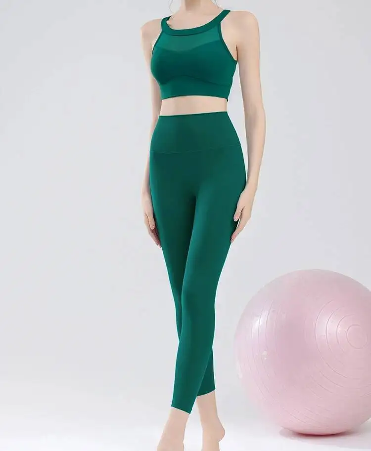 

Women Two Pieces Yoga Sets Buttery Soft Gym Suit Breathable Quick Dry Running Sportswear Female Workout Clothes Fiess Outfits