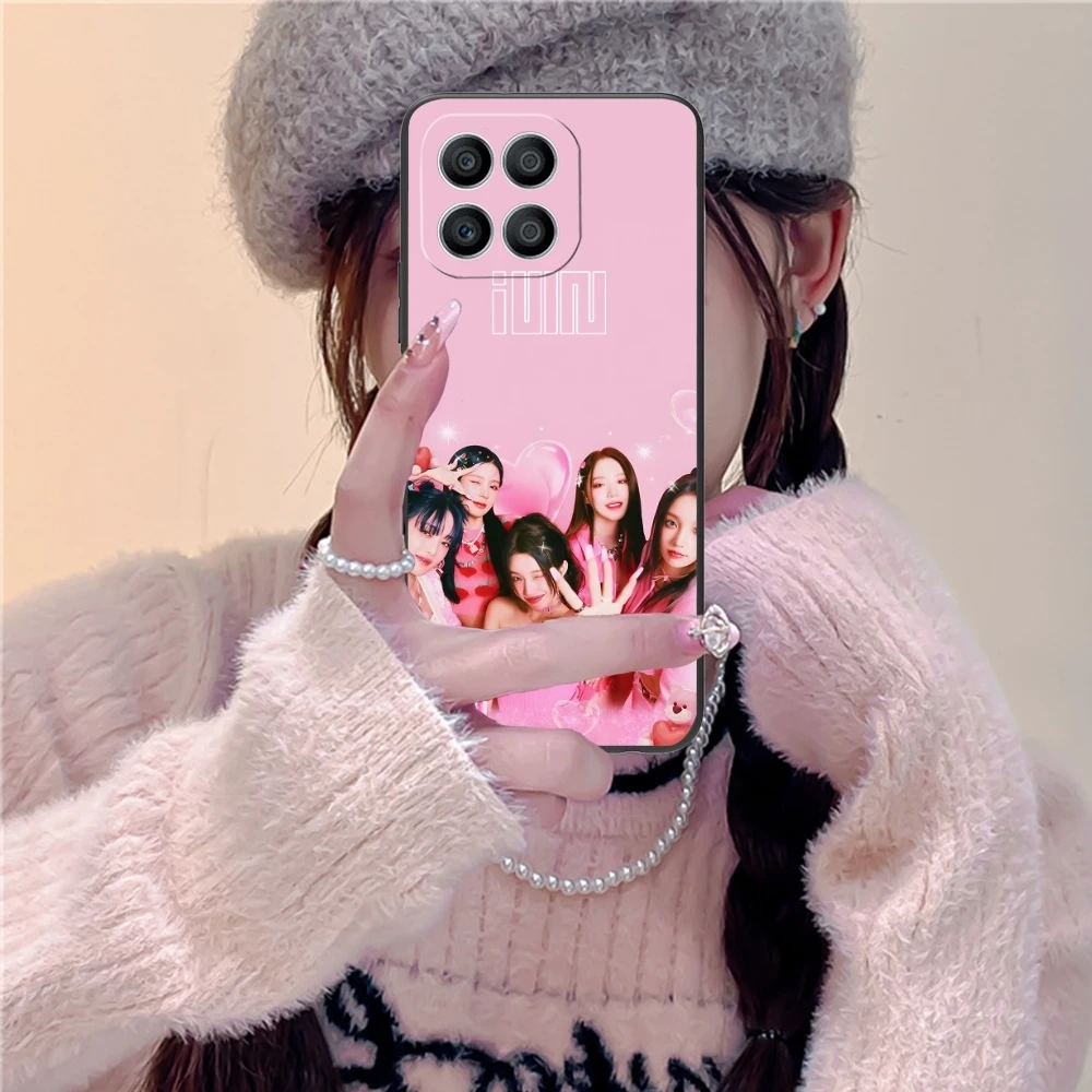 KPOP Gidle Painting Mobile Cell Phone Case for Huawei Honor 90 80 70 60 50 30 20 10 9 8 7 Pro S SE Lite 5G Black Cover Shell