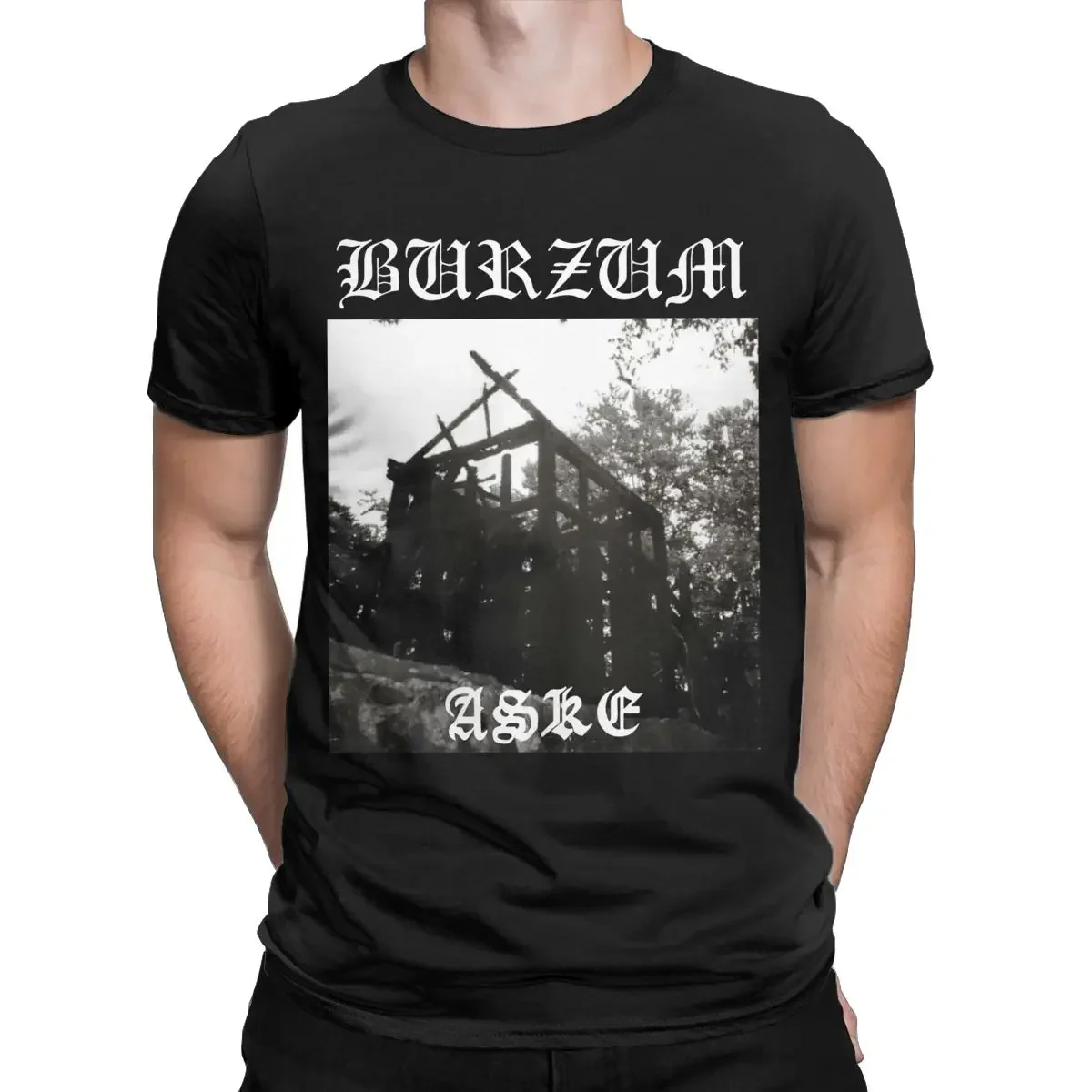 Norwegian metal bands T Shirts Burzum Aske Men's Pure Cotton Vintage T-Shirts O Neck Tee Shirt Short Sleeve Tops Summer