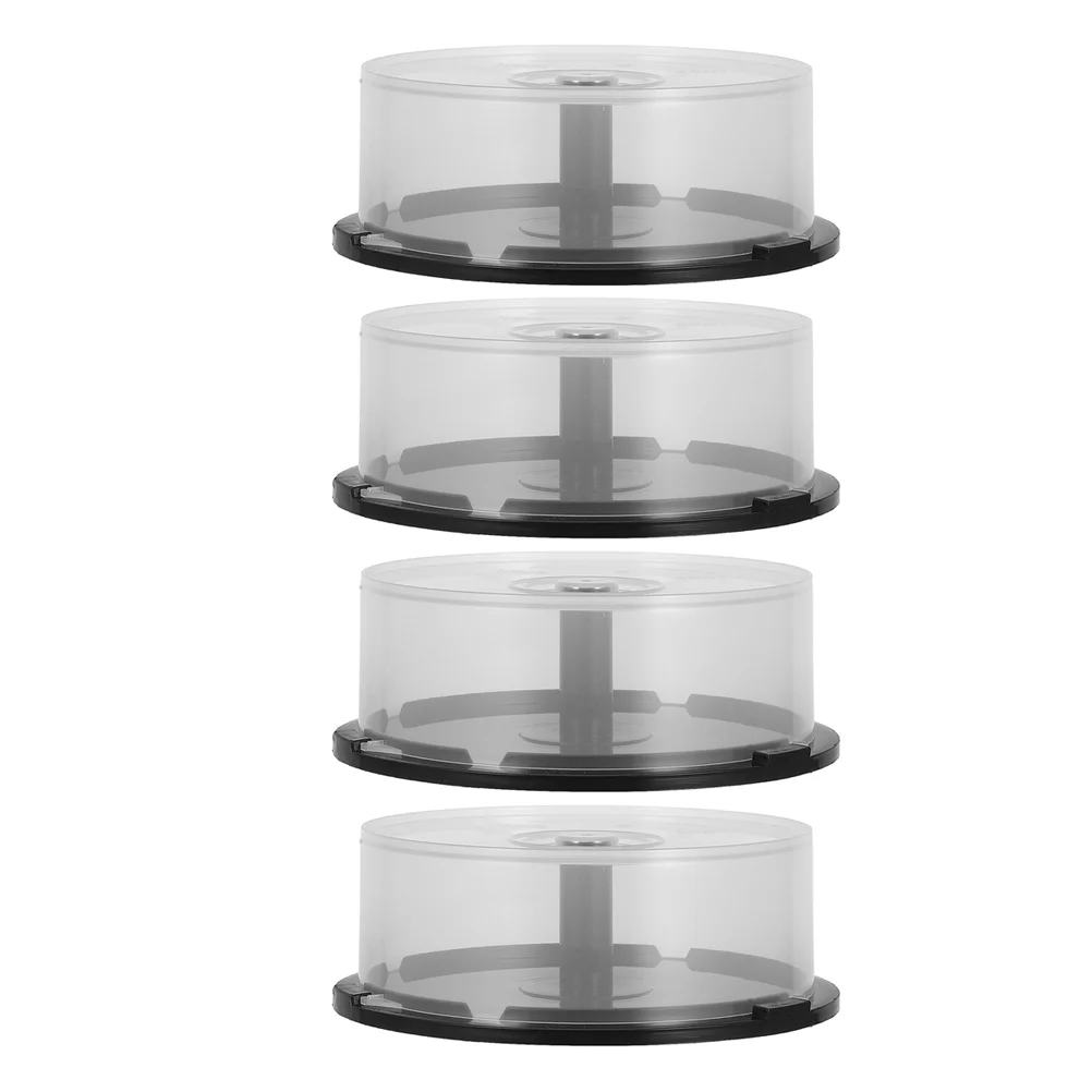 4 Pcs CD Storage Bin Blank Dvd Cases Bathroom Clear Bins with Lids Organizers and Covers Plastic Cd-r Discs Car Holder Jewelry