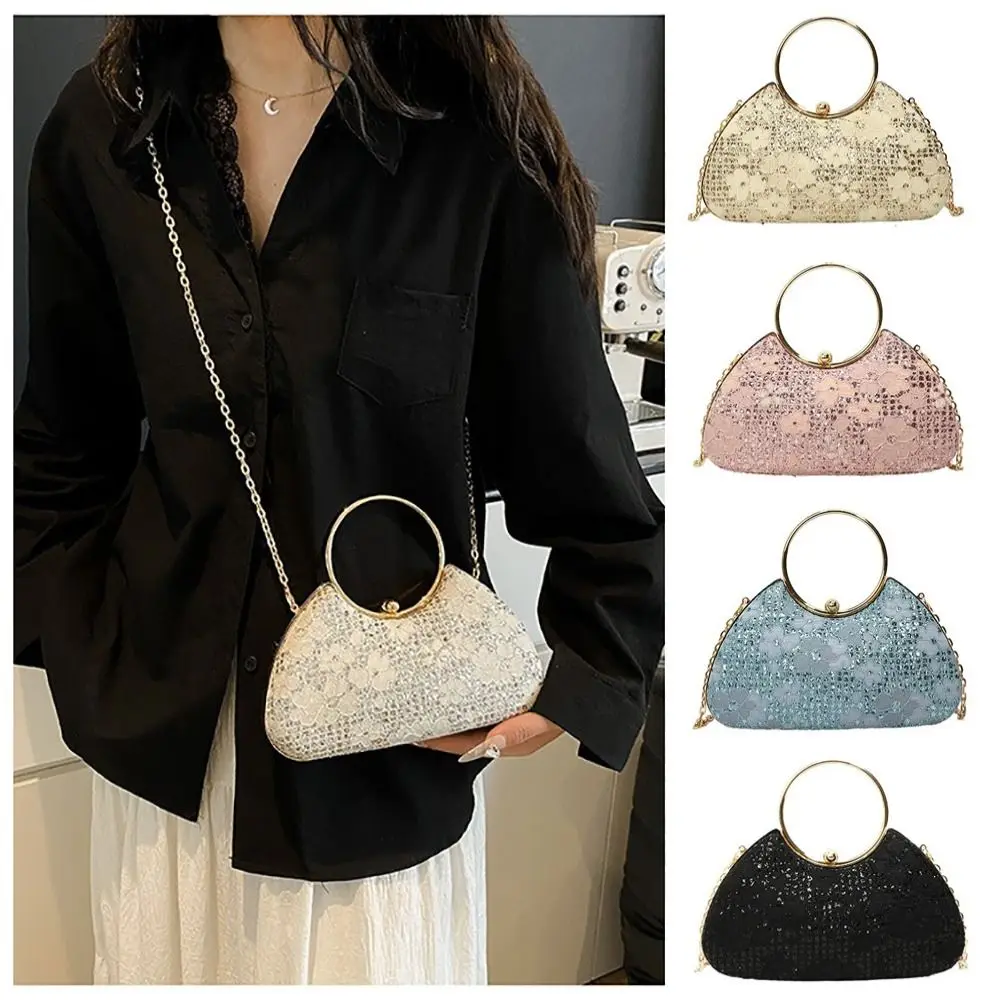 

Роскошные вечерние сумки из полиэфирного волокна, сумка через плечо с цепочкой и блестками, женская сумка-клатч
