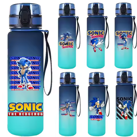 650ML Sonic The Hedgehog Print Water Bottle Large Capacity Drinking Portable Home Anime Outdoor Sport Water Cup Kid Gift