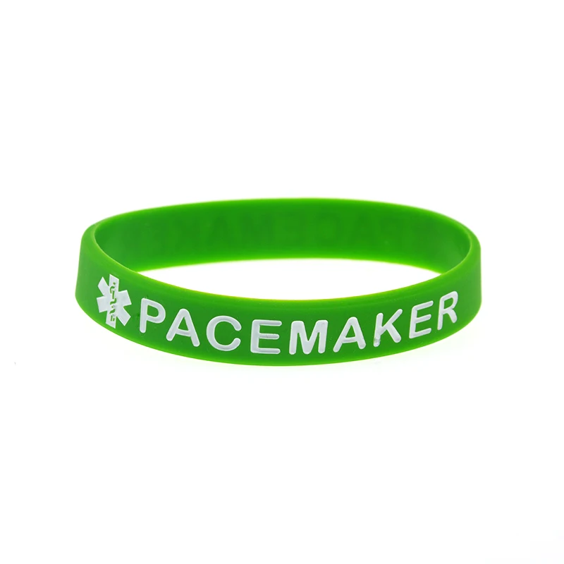 1 PC Pacemaker Silicone Rubber Wristband for Emergency Medical Bracelet