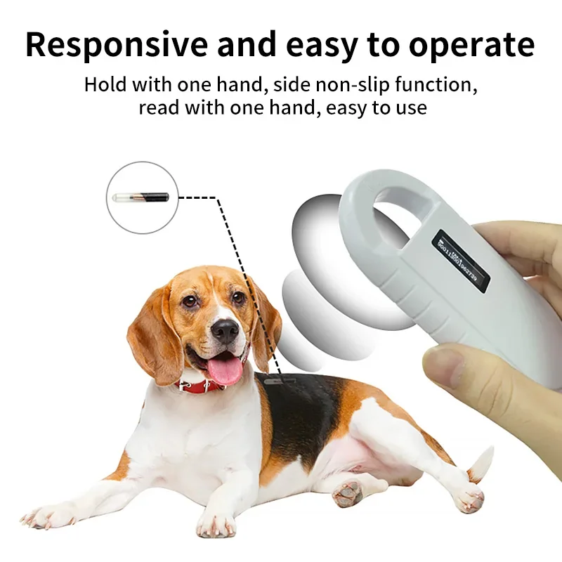New Rechargeable 134.2KHz Animal Microchip RFID Reader Handheld Digital ID Pet Chip Scanner for Dog Cat Management