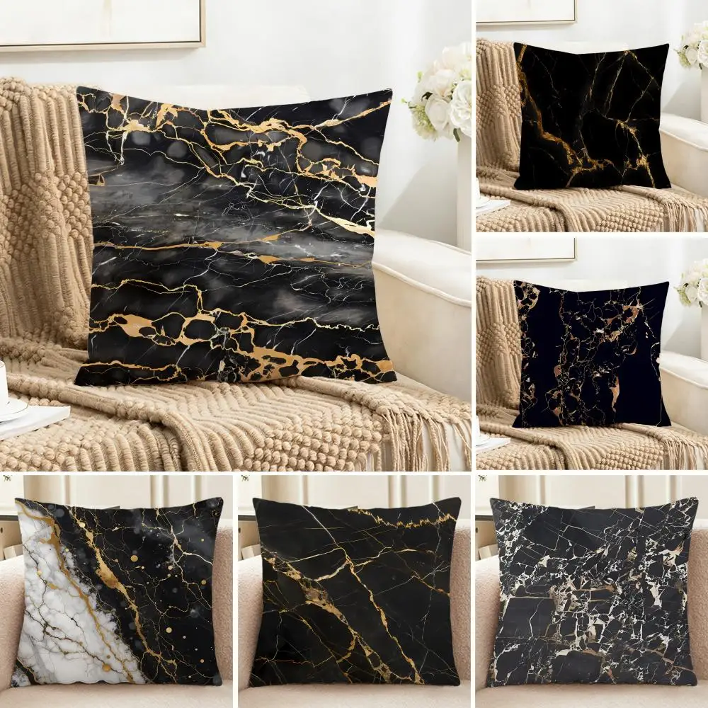 Funda de Cojín Estilo Portoro, Elegante, Vintage, Opulenta y Lujosa, Lavable, con Aspecto de Lino, para Decoración Diaria del Hogar, Sala de Estar y Sofá
