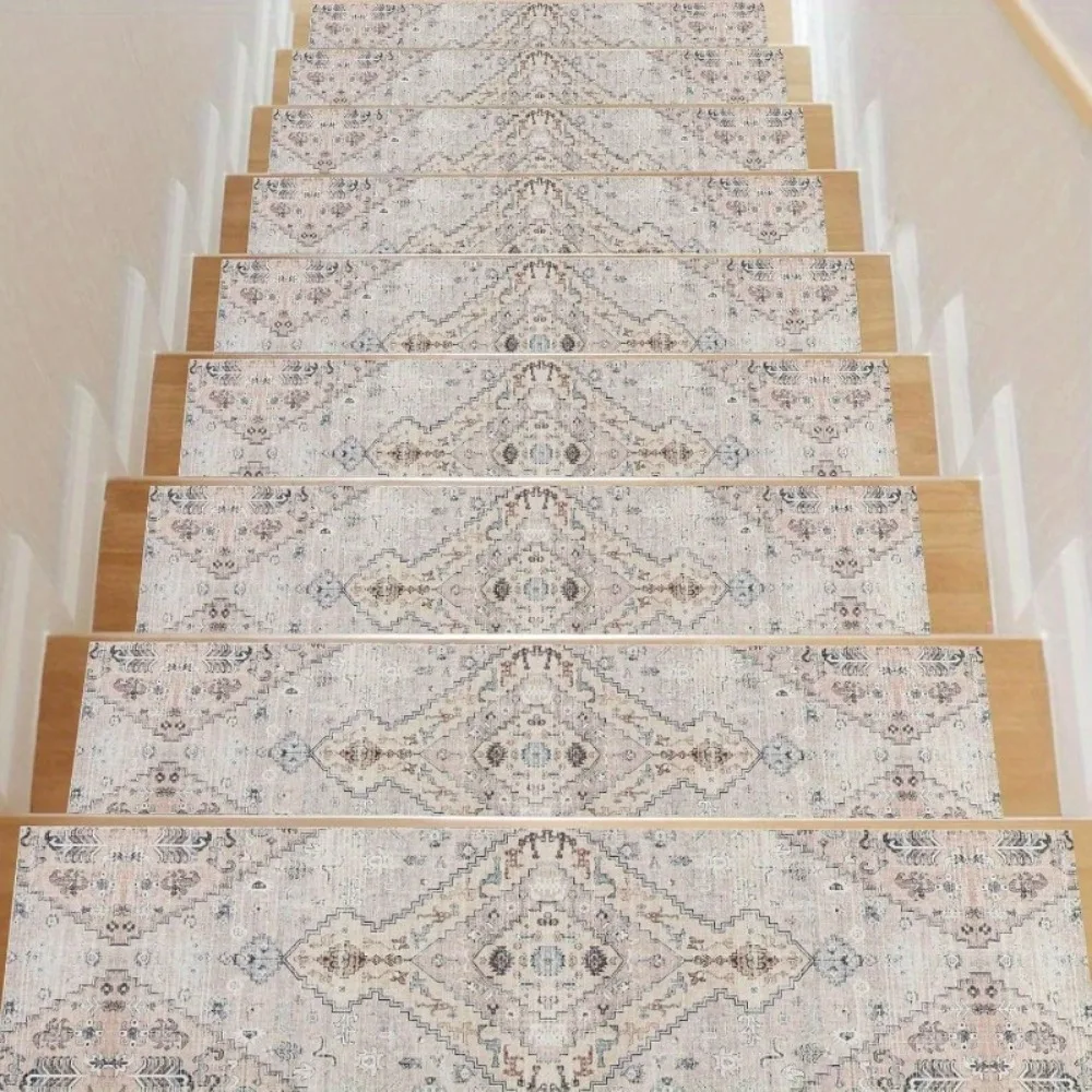 

15pcs Stair Treads for Wooden Steps Set of 15, 8"X30" Non Slip Carpet Stair Treads Rubber Stair Runner Indoor Stair Rugs