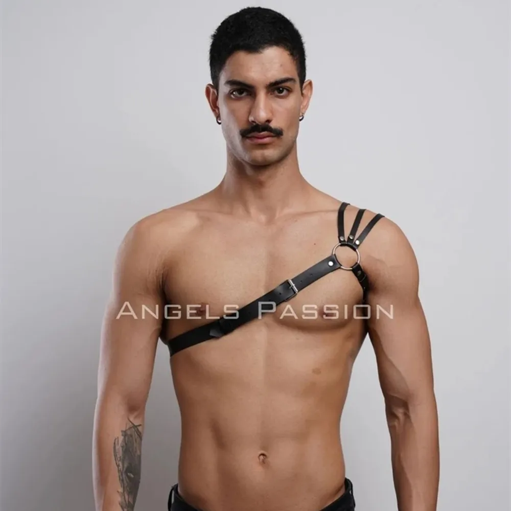 

Gay Rave Harness BDSM Fetish Sexual Strap Erotic Leather Body Cage Chest Shoulder Harness Belt Strap Rave Gay Clothes For Sex