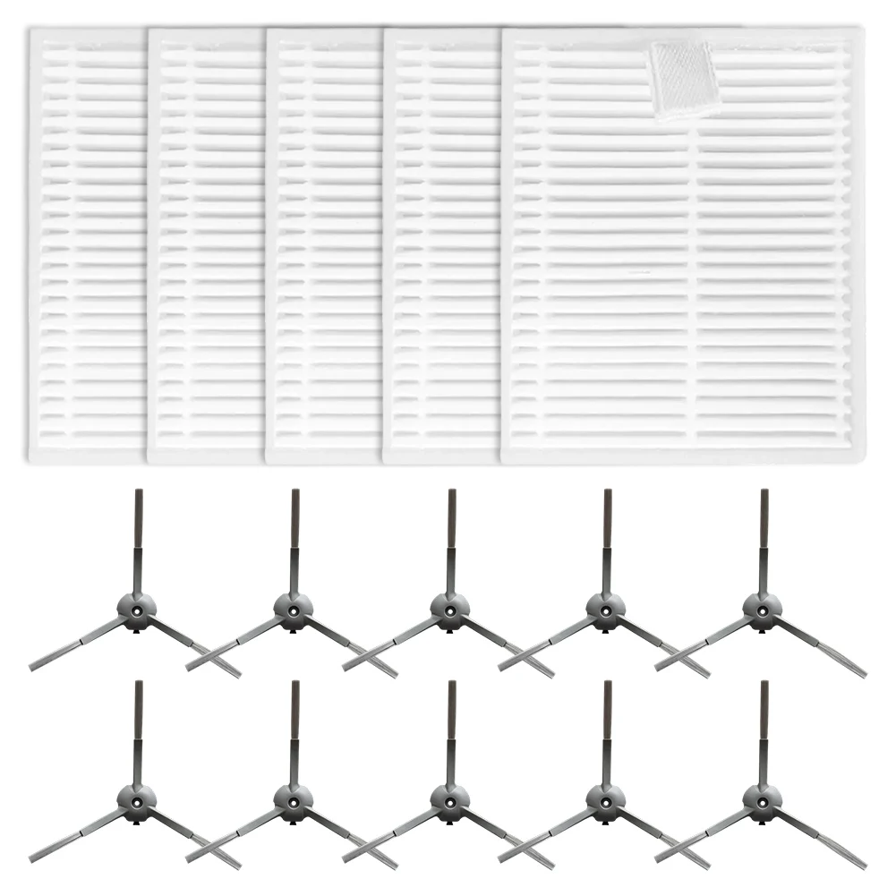 Side Brushes Filters Kits For ILIFE V20 For Vyzzle D10 For Laresar For L10 For Roidmi Eve For Rook S Robotic Vacuum Cleaner Part