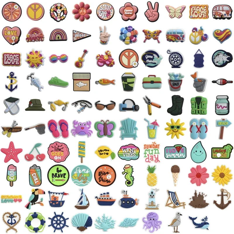 

93-115 Pieces Bulk Shoe Charms for Crocs Accessories Ocean Shoes Charm for Croc Decorations Pins Men Jeans Woman Clogs Clips