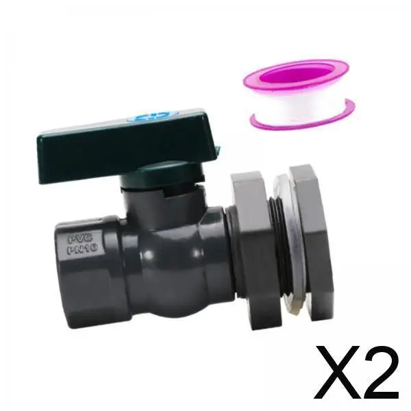 Contenedor de agua de PVC de 2x3/4 pulgadas, grifo de barril de lluvia para barril de jardín, piscinas, bañeras, sin seda blanca