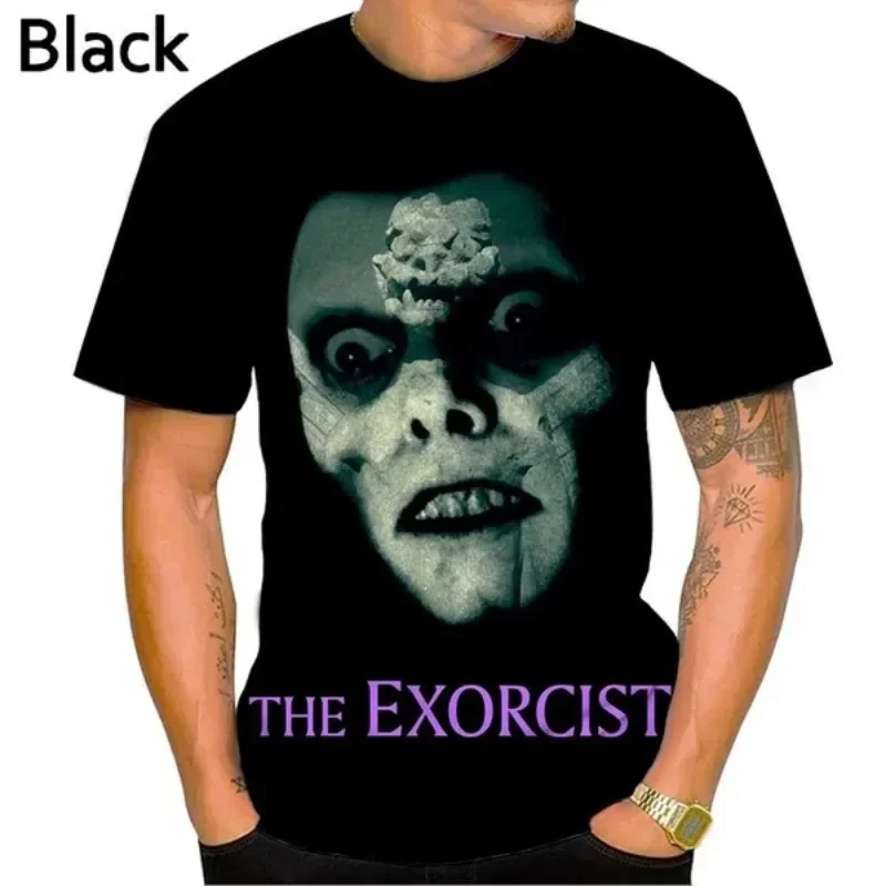 Horror Movie The Exorcist 3D Printed T-shirt Round Neck Short-sleeved Casual Tops For Men and Women Cosplay Men\'s Clothing