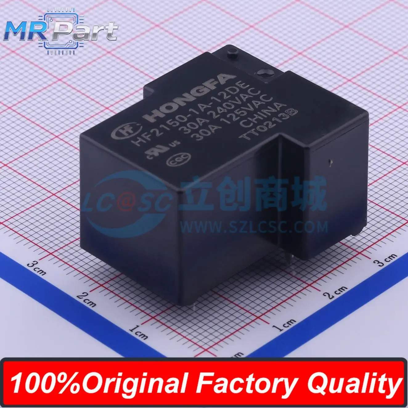 5 Pieces HF2150-1A-12DE Small High Power 12V Relay 30A 240VAC Single Pole Single Throw - Normally Open 4 Pins