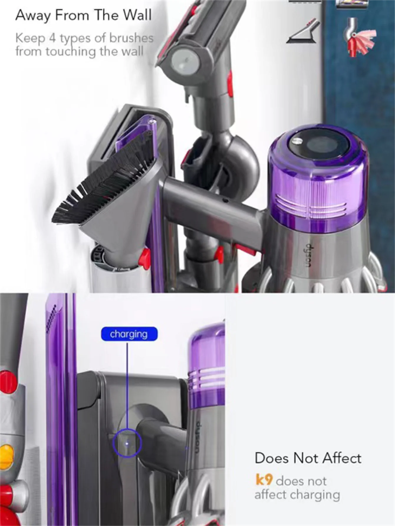 Suitable For Dyson V7 V8 V11 V12 V15 Vacuum Cleaner Head Storage Bracket V10 Lightweight Version Expansion Hanging Mount