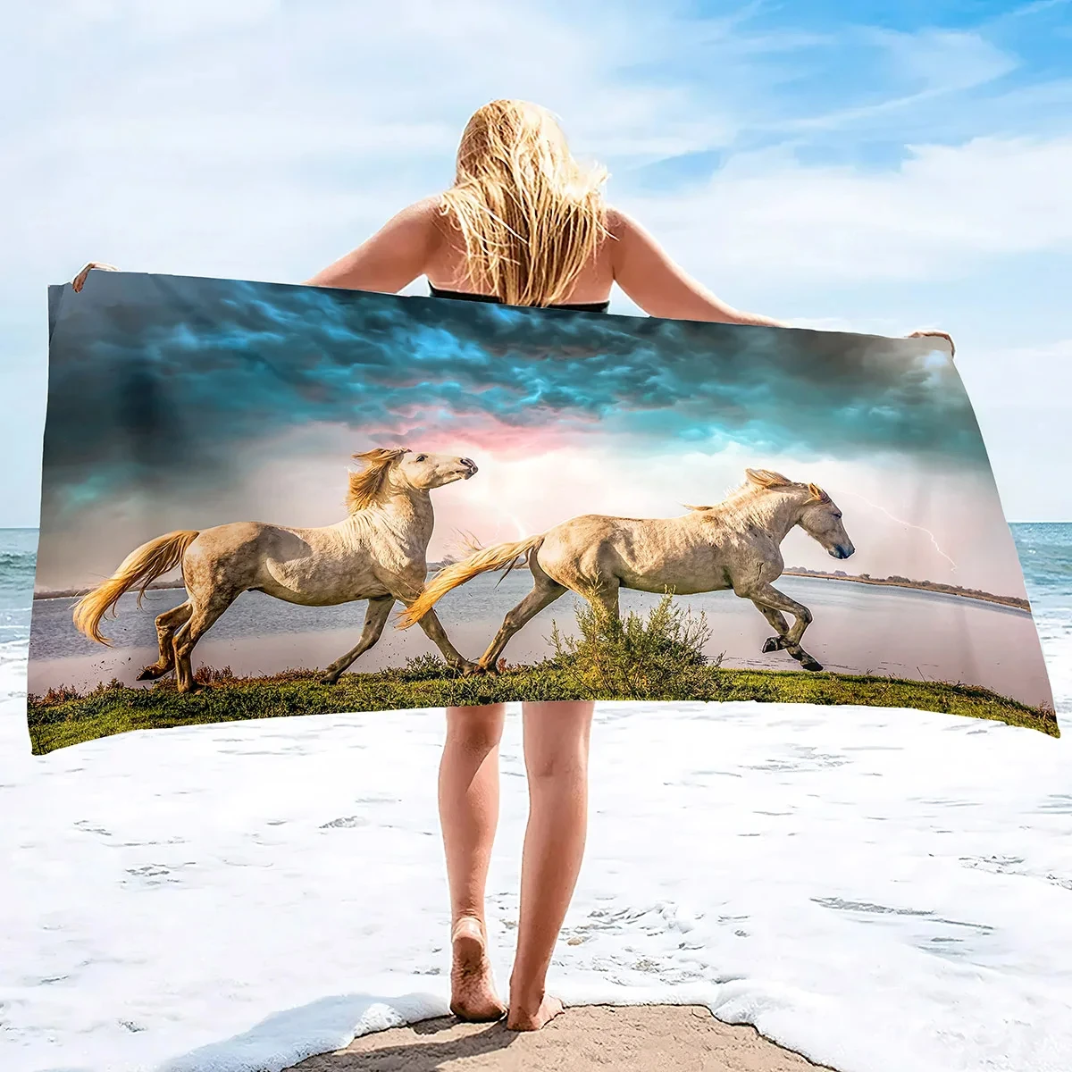 

Милое быстросохнущее банное полотенце с рисунком животных для спа, путешествий, йоги, спорта, кемпинга, походов, из микрофибры