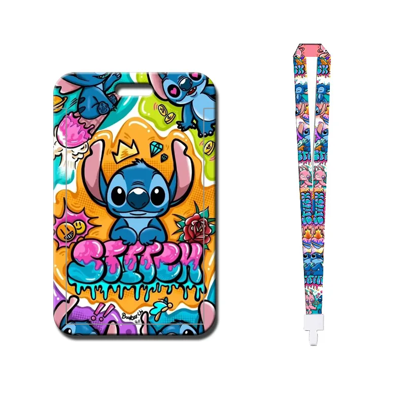 

Lilo Stitch Cartoon Lanyard for Keys Chain Credit Card Cover Pass Mobile Phone Card ID Badge Holder Key Chain Accessories Gifts