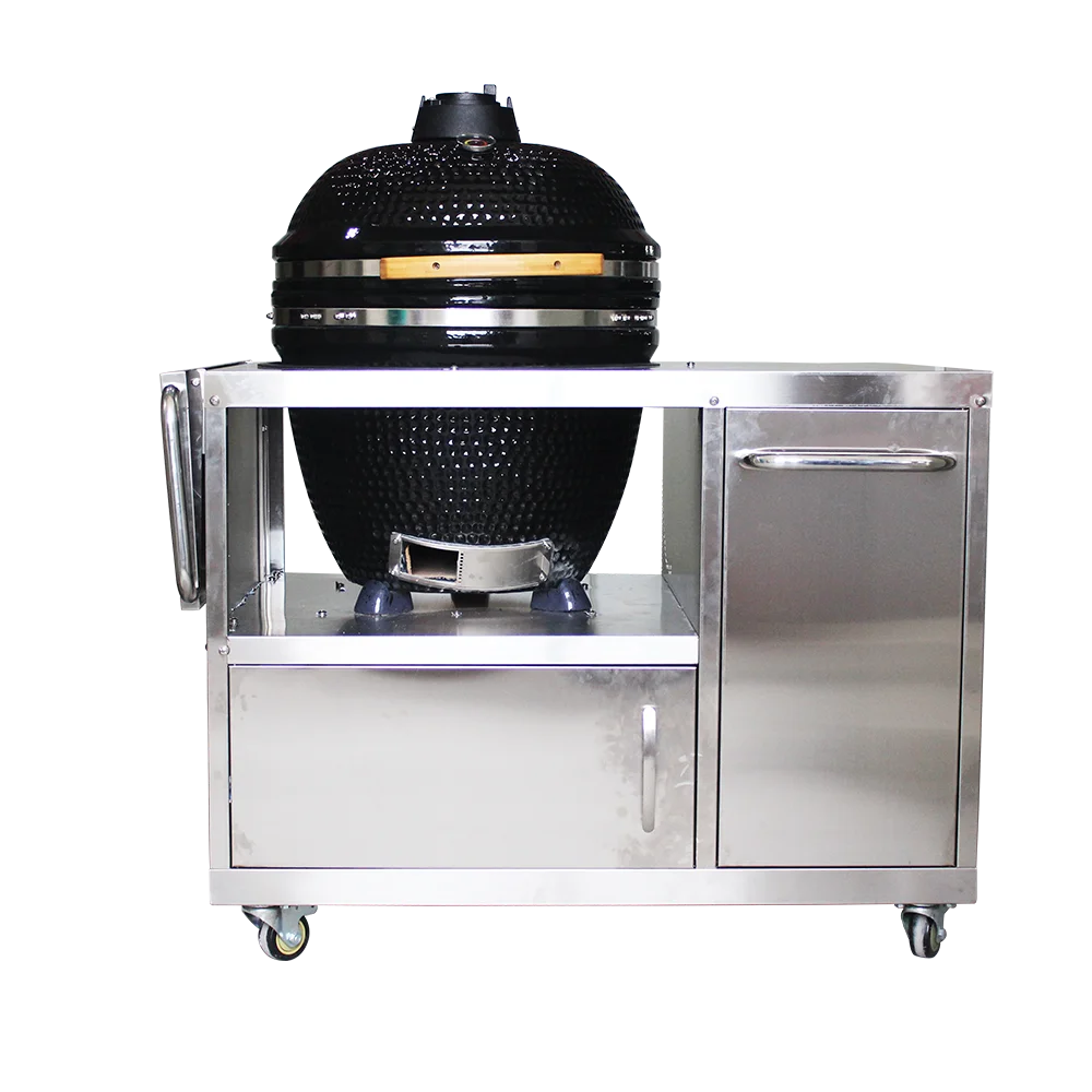 

21-дюймовая угольная курильница для барбекю, керамическая камадо с карбоновой парреллой, идеально подходит для набора посуды и украшения сада