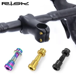 RISK 2pcs M5x18mm Road Bike Carbon Stem Bolts&Nut Kits Titanium Ti Bicycle Stem Bolts Mountain Bike Stem Screw Nut Kits