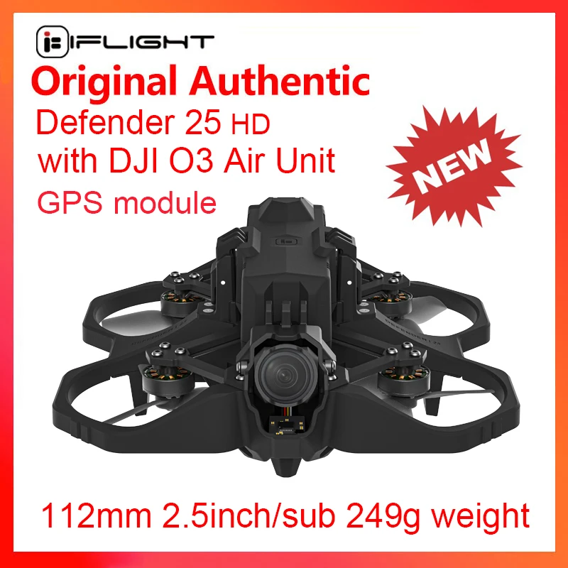 iFlight Defender 25 HD 4S 112 mm 2,5-calowy dron Cinewhoop BNF 249g z jednostką powietrzną DJI O3 / GPS do wyścigowych części FPV VS DJI Avata