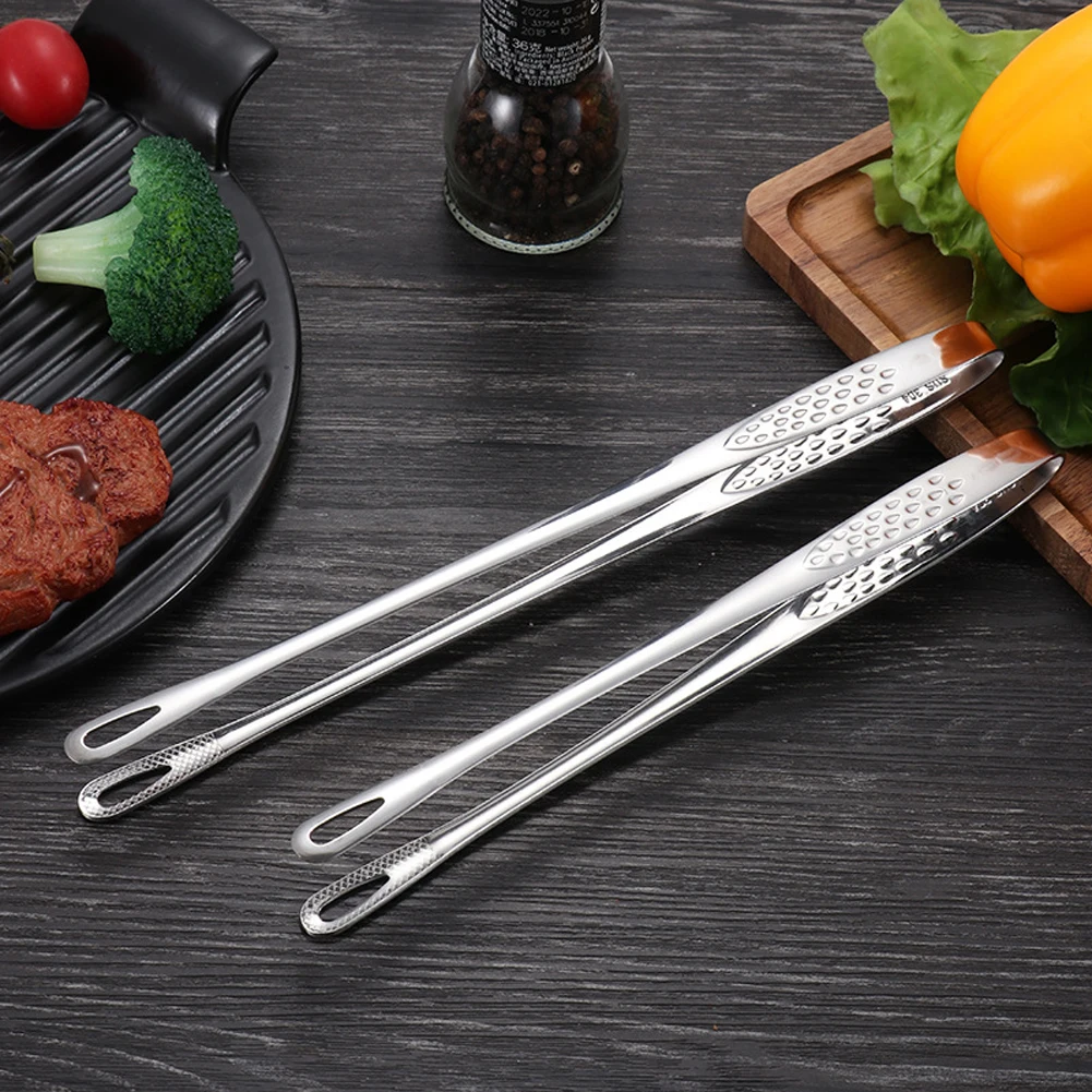 

Food Tongs Long Handle 304 Stainless Steel Non-Slip Barbecue Thickened Steak Clip Kitchen Cooking Tool Accessories