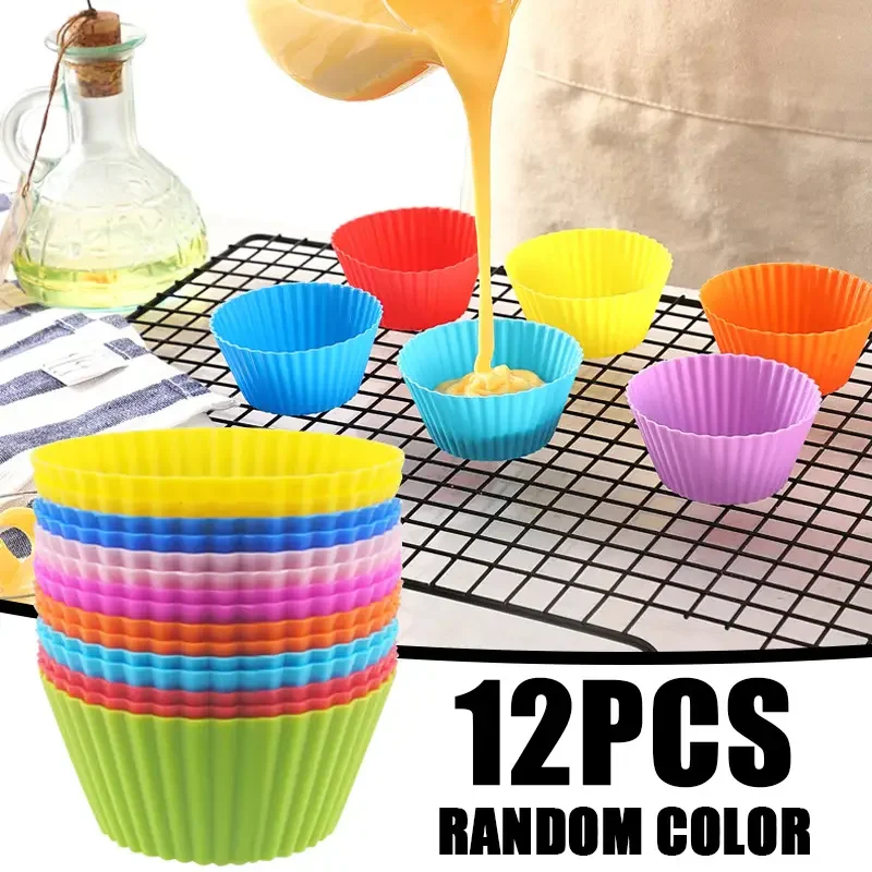 12-teilige Silikon-Kuchenform – runde Muffin-Cupcake-Backformen für DIY-Kuchendekoration – für perfekt geformte Kuchen und Leckereien