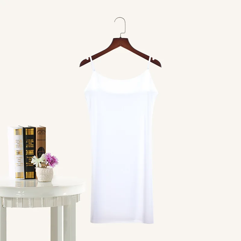 Nightgowns Women Sexy Sleep Ice Silk Nightdress Slim Seamless Vest Long Dress Female Nightshirt Bottoming Shirt Dance Yoga