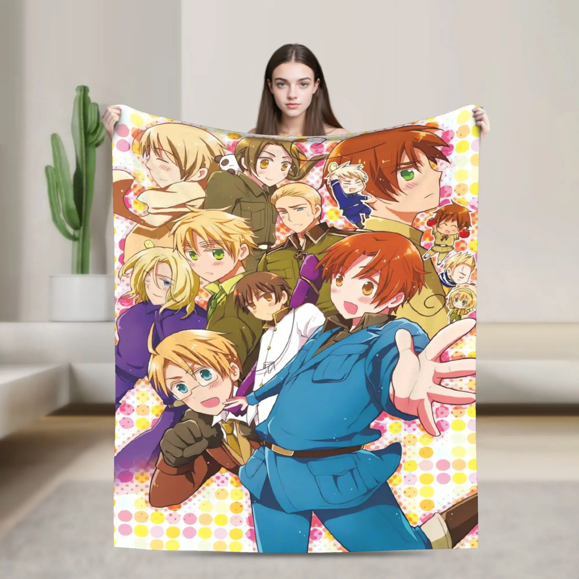 Warm Blanket Travel Office Hetalias Axis Powers Throw Blanket  Flannel Bedspread For Living Room Fluffy Sofa Bed Cover
