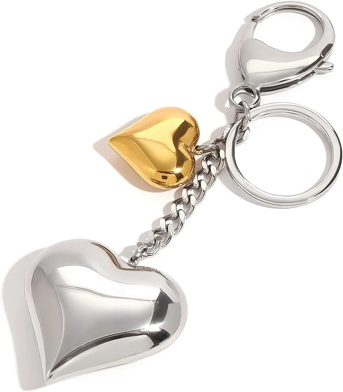 

Heart Keychain for Women Two Tone Fashion Bag Charm Accessory