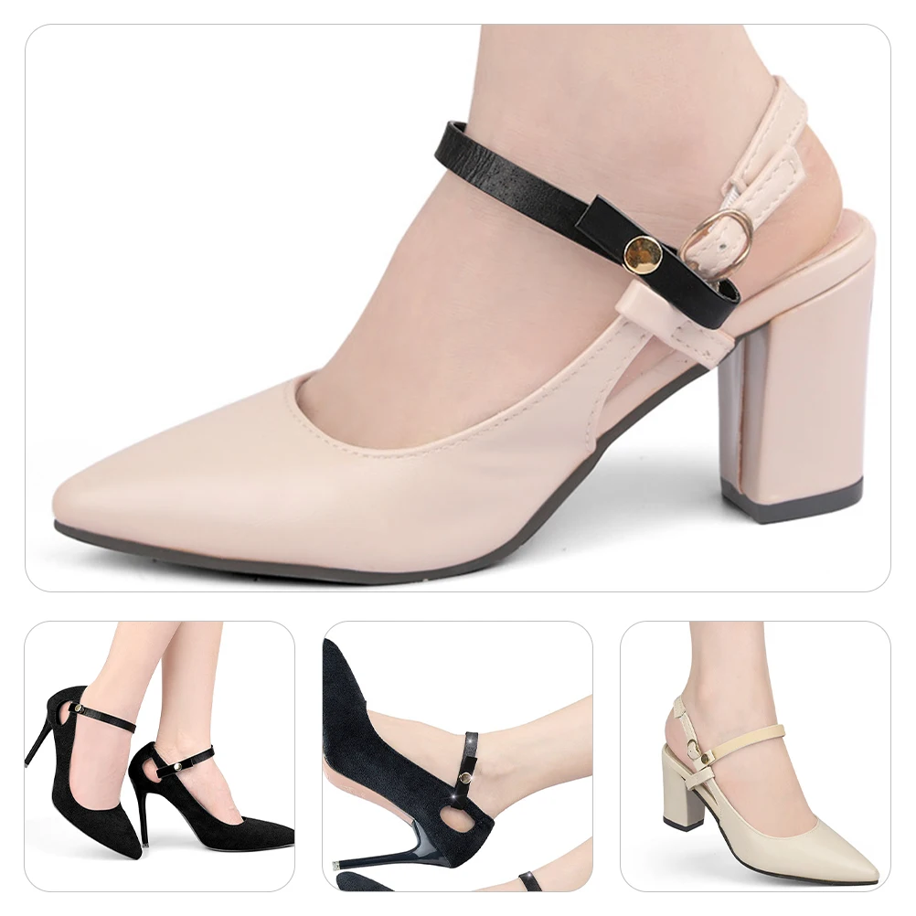

4 Pairs Shoe Buckle Elastic Straps Detachable for Heels Snap Button Shoes High Accessories Ties