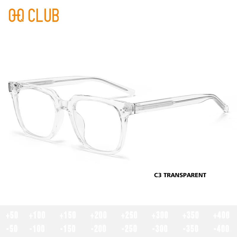O-Q CLUB Square Eyeglasses Women's Grade Glasses Man Style Blue Light Intelligent Progressive Multifocal Lenses to Read Eyewear