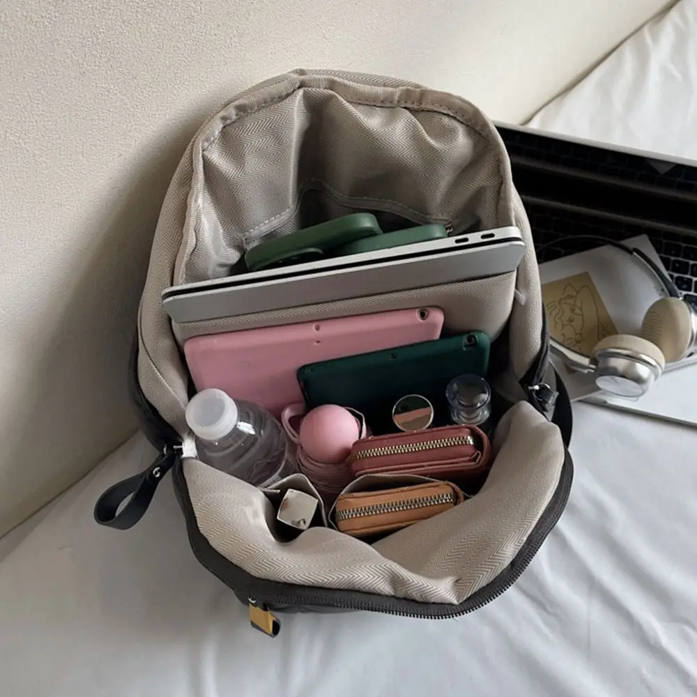 Zaino con cappotto imbottito in tinta unita Borsa a tracolla in cotone spaziale in nylon nuvola Zaino per studenti pieghettato di grande capacità Streetwear