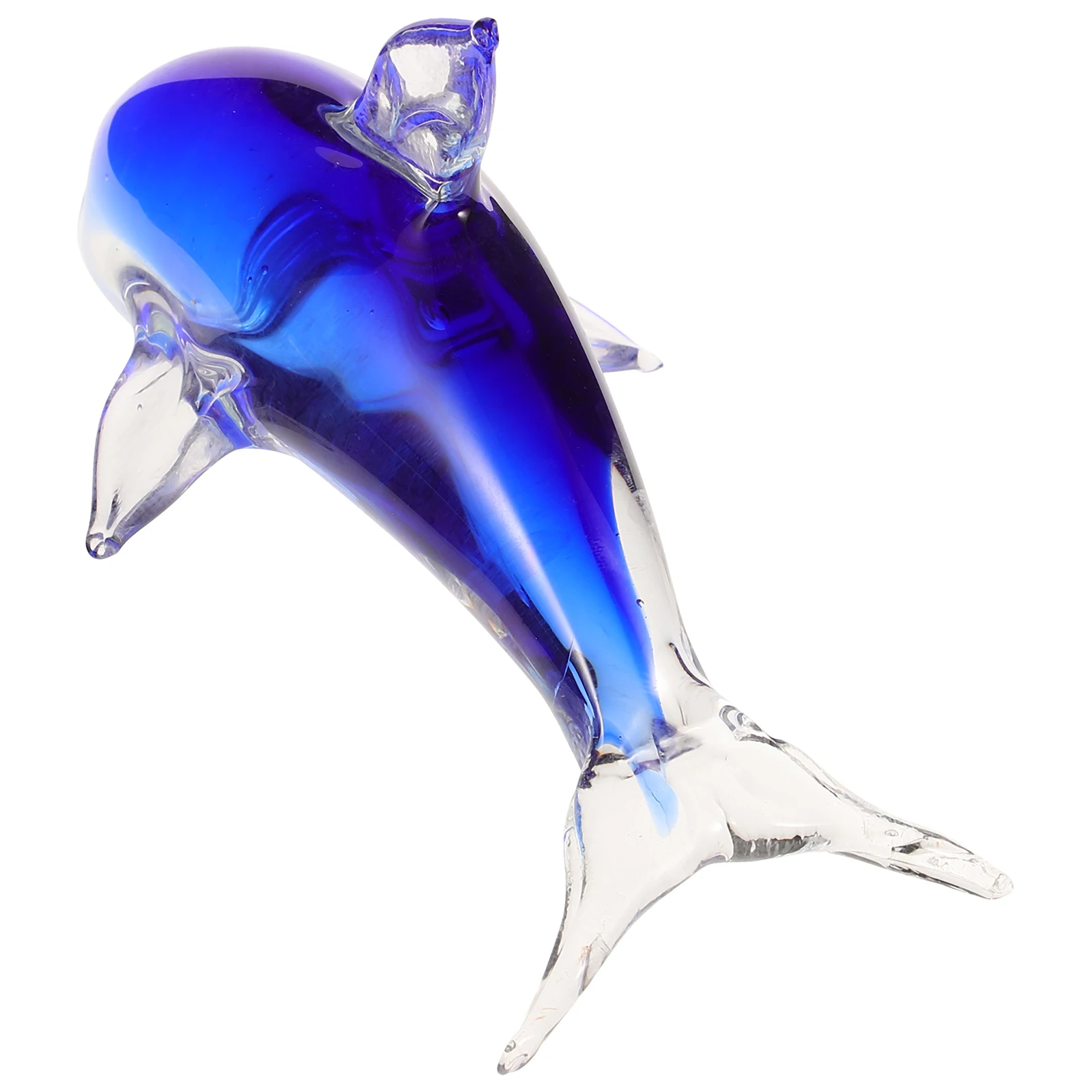 

Small Glass Dolphin Decor Creative Indoor Desktop Ornament Compact Size Space-Saving Unique Smooth Surface Home Desktop