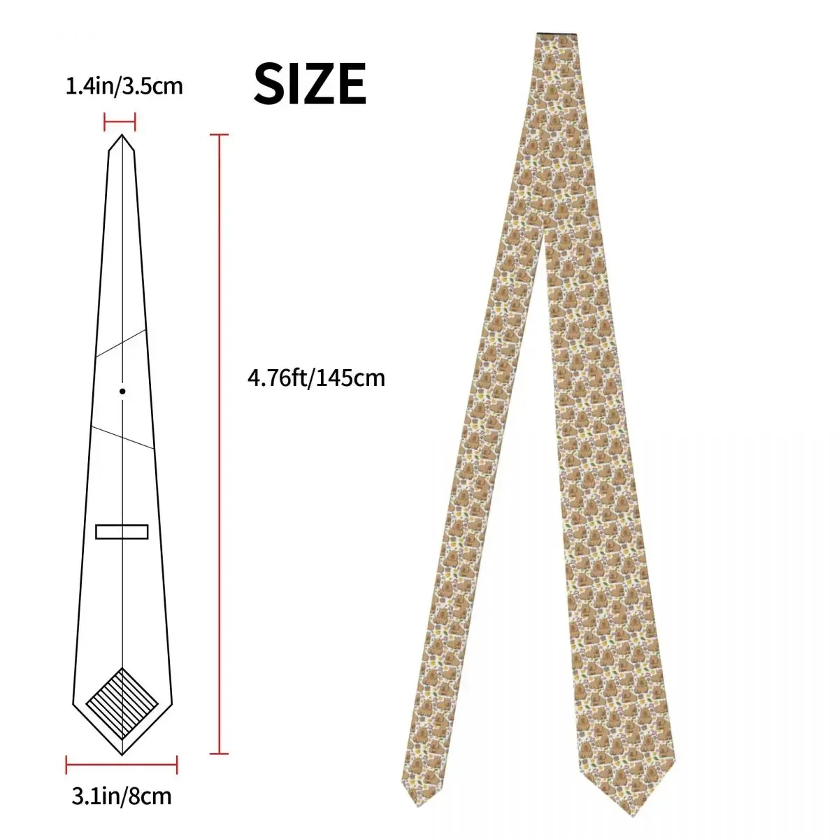 Tie For Men Formal Skinny Neckties Classic Men's Cute Capybara Wedding Tie Gentleman Narrow