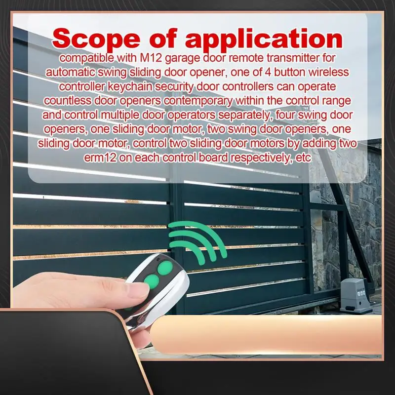 

4 Pcs Garage Door Remote Control For TOPENS M12 Garage Door Remote Transmitter For Automatic Swing Sliding Door Opener