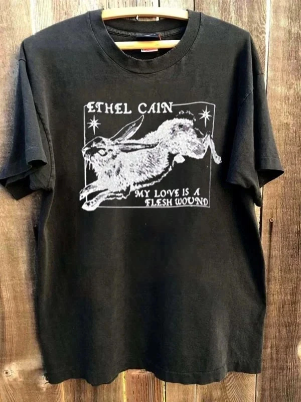 Ethel Cain Rock Tour Short Sleeve Black Classic T-shirt Remastered Size S-4XL Casual Printed Pattern Male and Female Fan T-shirt