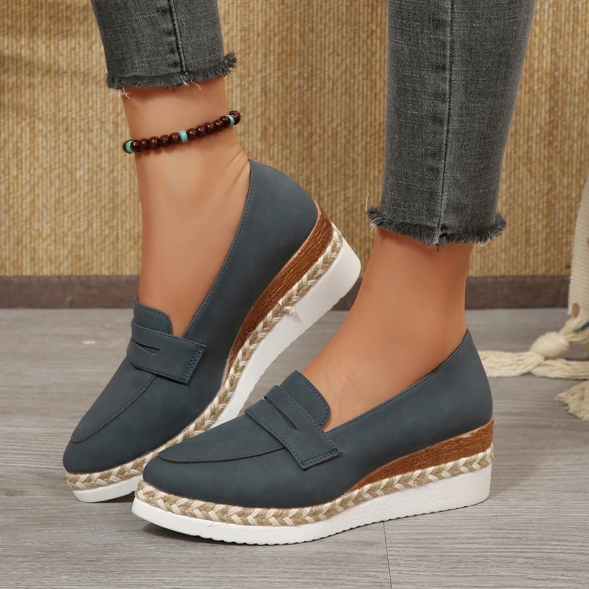 أحذية رياضية نسائية برأس مدبب أحذية منصة إسفين للنساء أحذية فردية ذات فم ضحل أحذية رياضية كاجوال مريحة للنساء #2