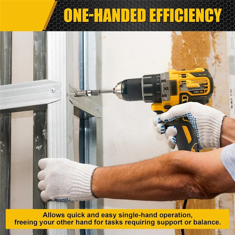 A03F-Anti-Drop schroevendraaierbit, veerbelaste schroefhouderbit (2 stuks), bediening met één hand voor elektriciens