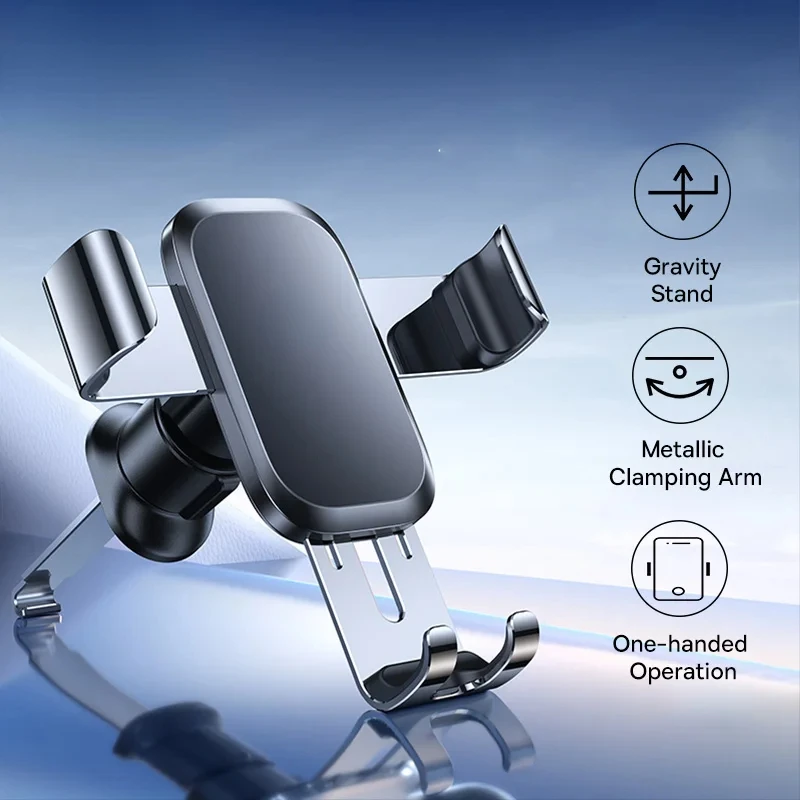 

Metal Car Phone Holder Gravity Phone Stand Air Vent Car Holder Stand for iPhone Xiaomi Samsung Huawei Realme Moile Phone