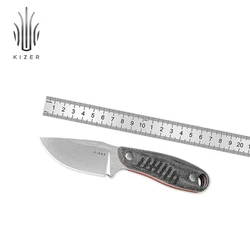 Kizer Fixed Blade Knife Hare 1077A1/1077A2 G10/KHS300C BK+G10 Handle with D2/Nitro V Steel Blade Fixed Knives