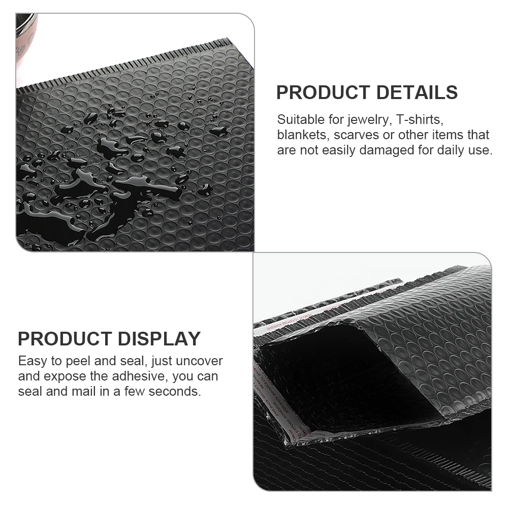 

25 Pcs Bubble Mailers Packaging Envelopes Self Seal Business Black Shipping Lightweight Waterproof Shockproof Ideal for Jewelry