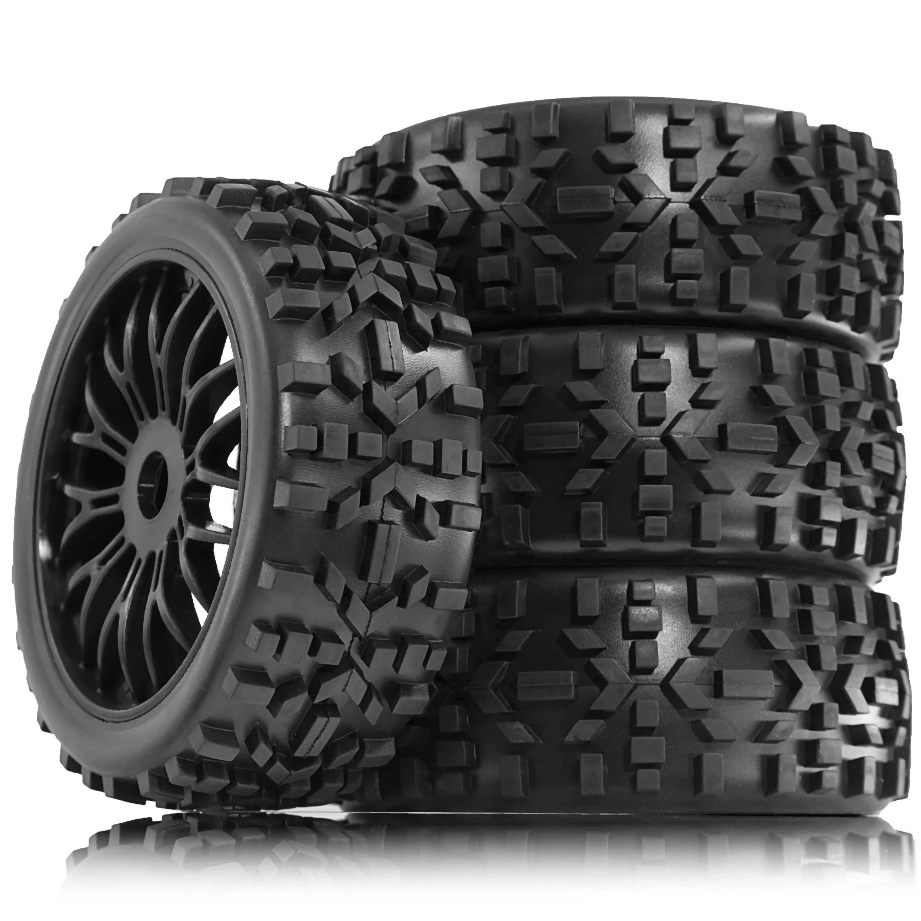 

4 шт. 4,52-дюймовые резиновые шины и пластиковые колеса шестигранные 17 мм для 1/8 Arrma Python HSP Redcat Kyosho ExceedRC Traxxas Losi HPI XTR