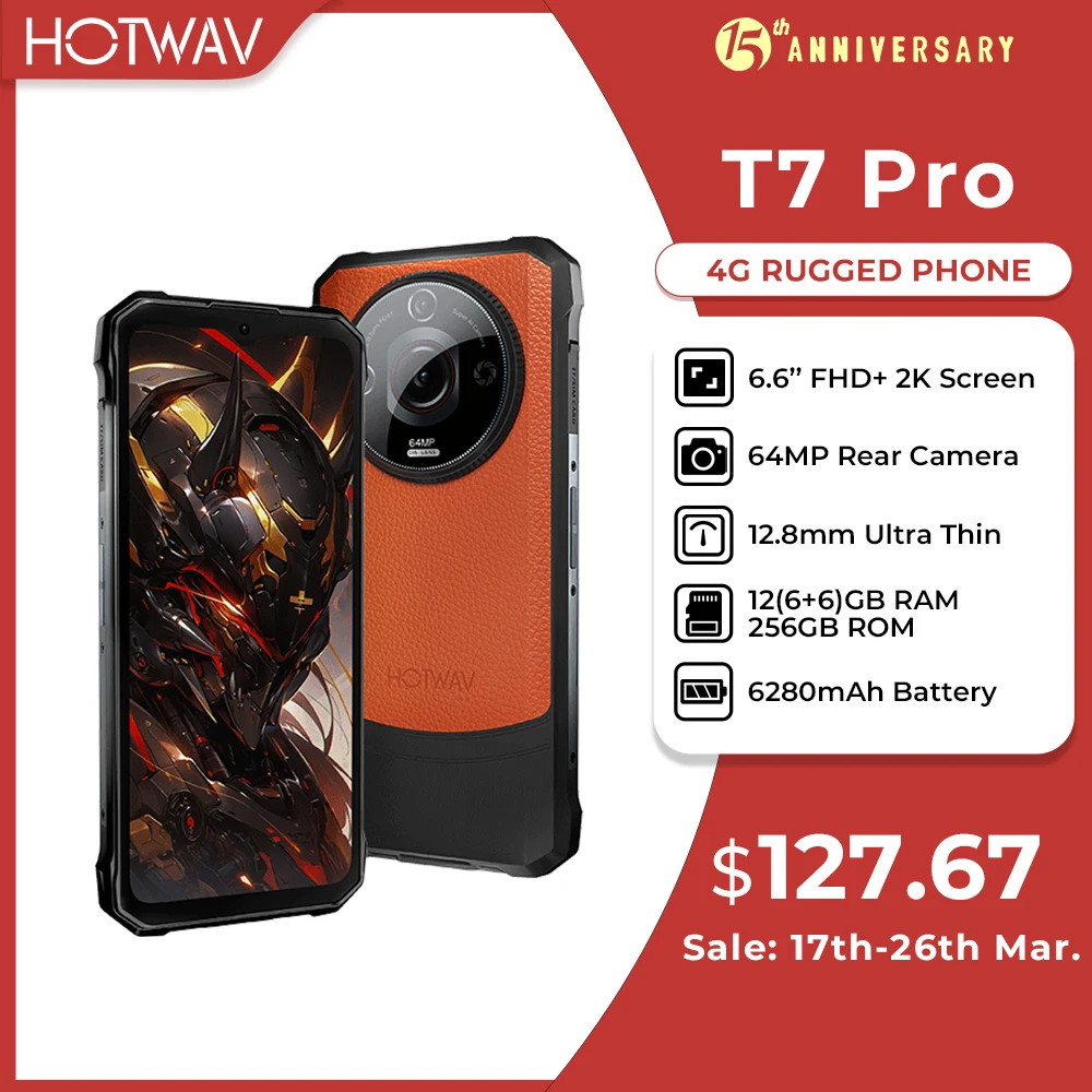 TWAV-Smartphone robuste T7 Pro, téléphone portable Android 13, 64MP, 6.6 en effet, FHD +, 2K ature ilePhone, 6280mAh, 12 Go, 6 Go, 256 Go, salle de bain, première mondiale