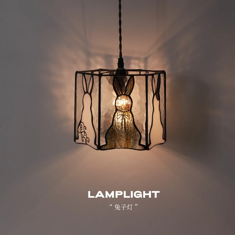 

Винтажная люстра в кремовом стиле с кроликом, японский ресторан, изголовье кровати, вход в спальню, стеклянные светильники в стиле ретро