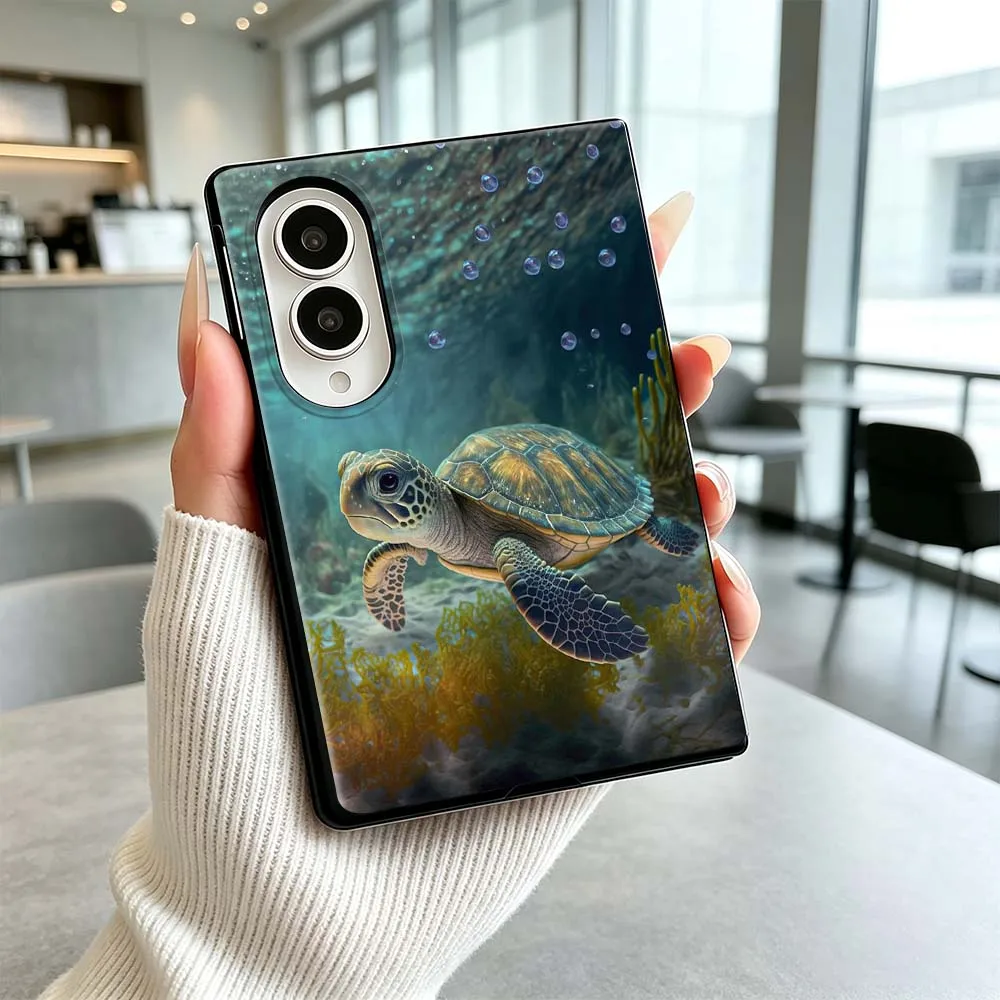 Cute Cartoon Turtle Phone Case For Samsung Galaxy Z Flip 8 Z Fold 8 Z Flip8 Wide ZFold Wide Shockproof Cover