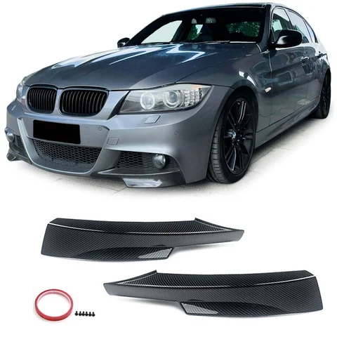 BMW 액세서리 3 시리즈 E90 E91 328i 325i LCI M-Tech Sports 2009 2010 2011 2012 프론트 스플리터 범퍼 립 커버 Carbon Lo