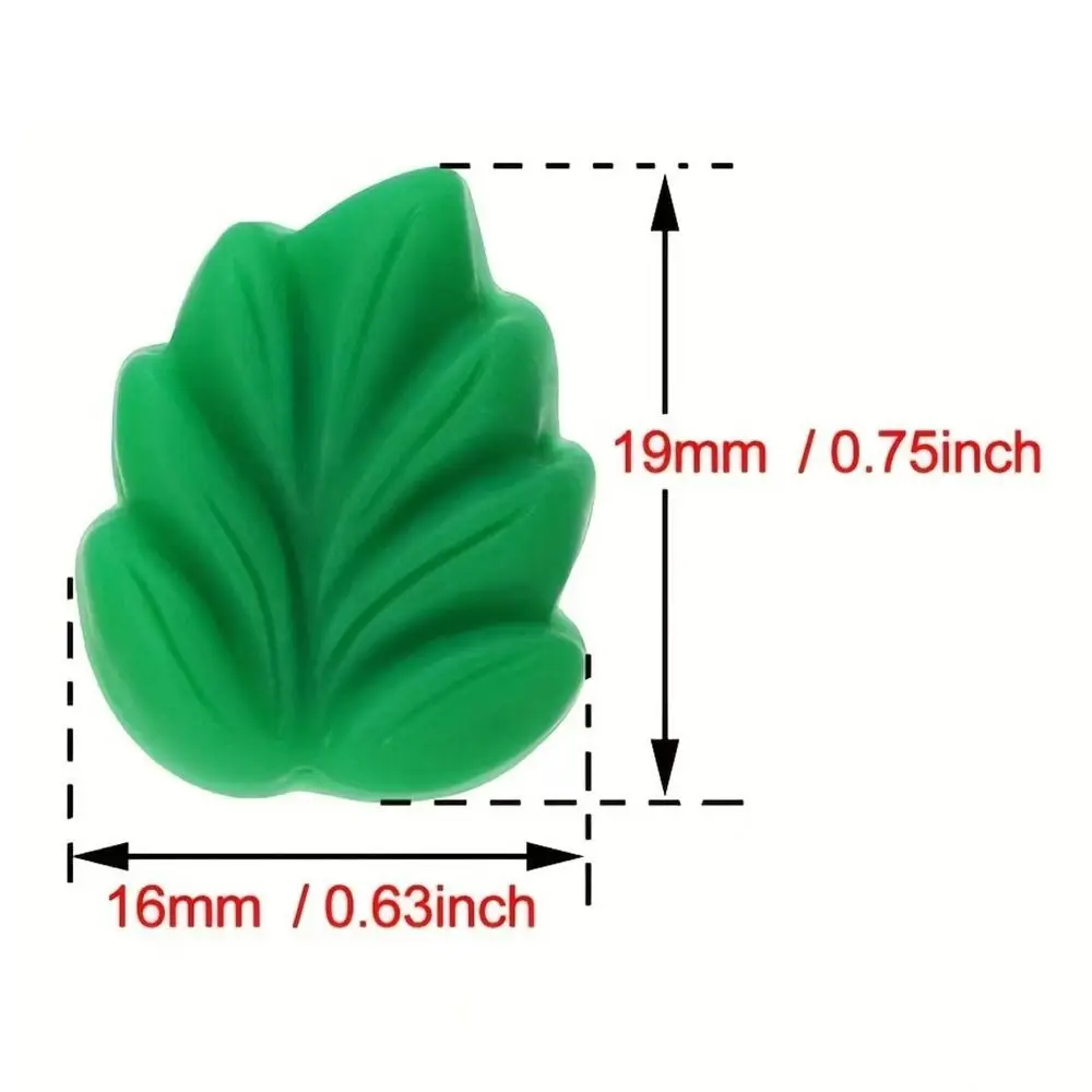 50pcs Green Leaves Shape Plastic Push Pins Metal Plastic Colored Push Pins Cute Colored PP Metal Push Pins School Stationery