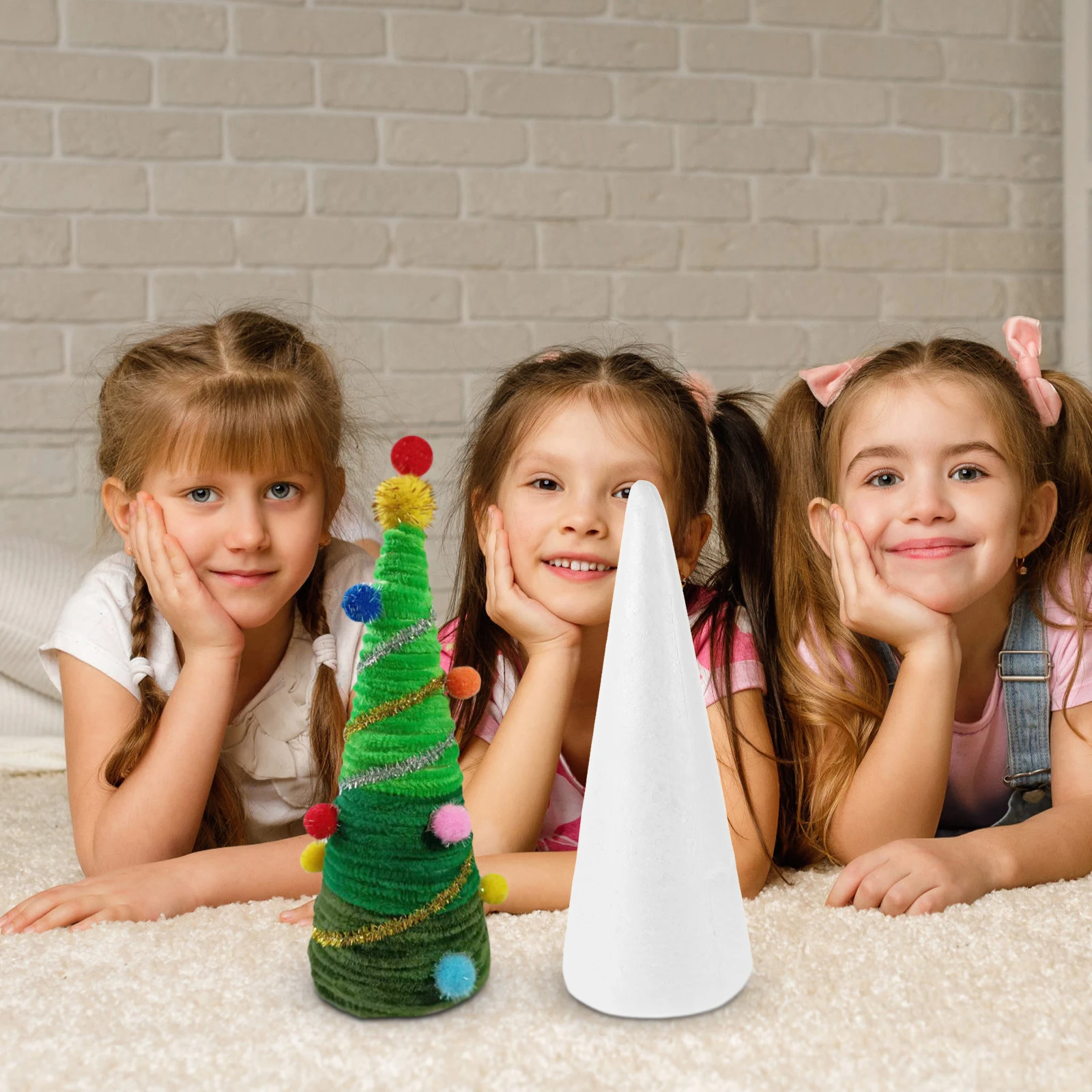 

3pcs Foam Cones Diy Crafts Material For Kids Polystyrene Art Supplies Cone Shaped Foams Educational Craft Set Handicraft Tools