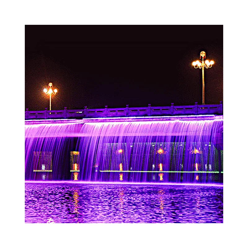 custom.Top Quality Waterfall Fountain Outdoor  Multimedia Controlled Musical  Curtain Feature Outdoor