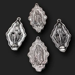 4pcs Mixed Silver Plated Catholic Our Lady of Guadalupe Metal Relief Pendant DIY Charms Necklace Jewelry Crafts Making A1231